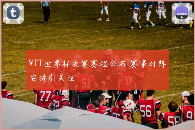WTT世界杯决赛赛程公布 赛事对阵安排引关注
